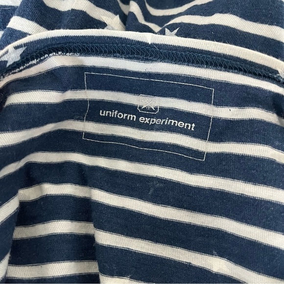 UNIFORM EXPERIMENT x FRAGMENT sz 2 M Long Sleeve Striped Blue Boatneck T… - Picture 8 of 10